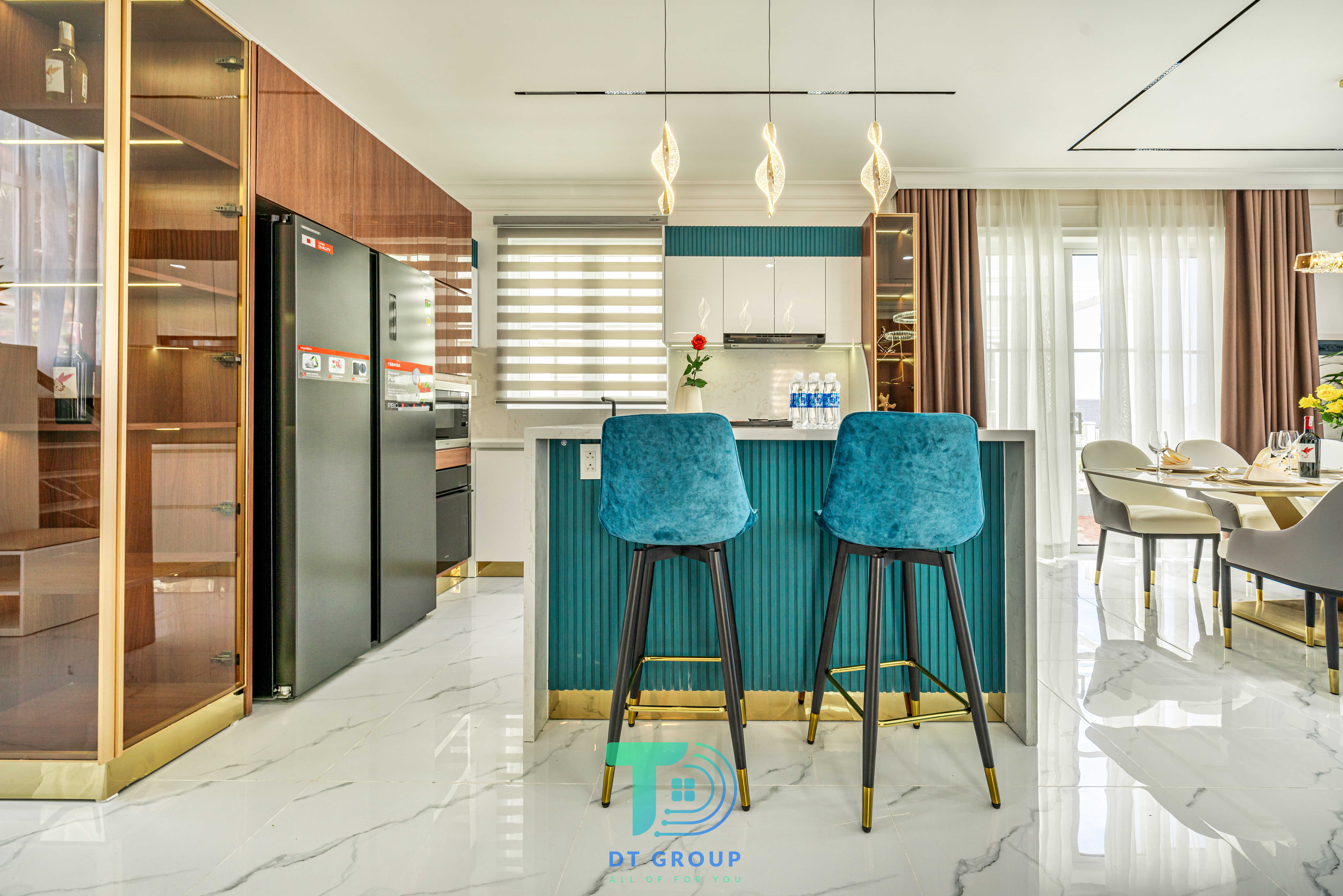 Tủ rượu và không gian thư giãn phong cách nội thất hiện đại tại DT GROUP