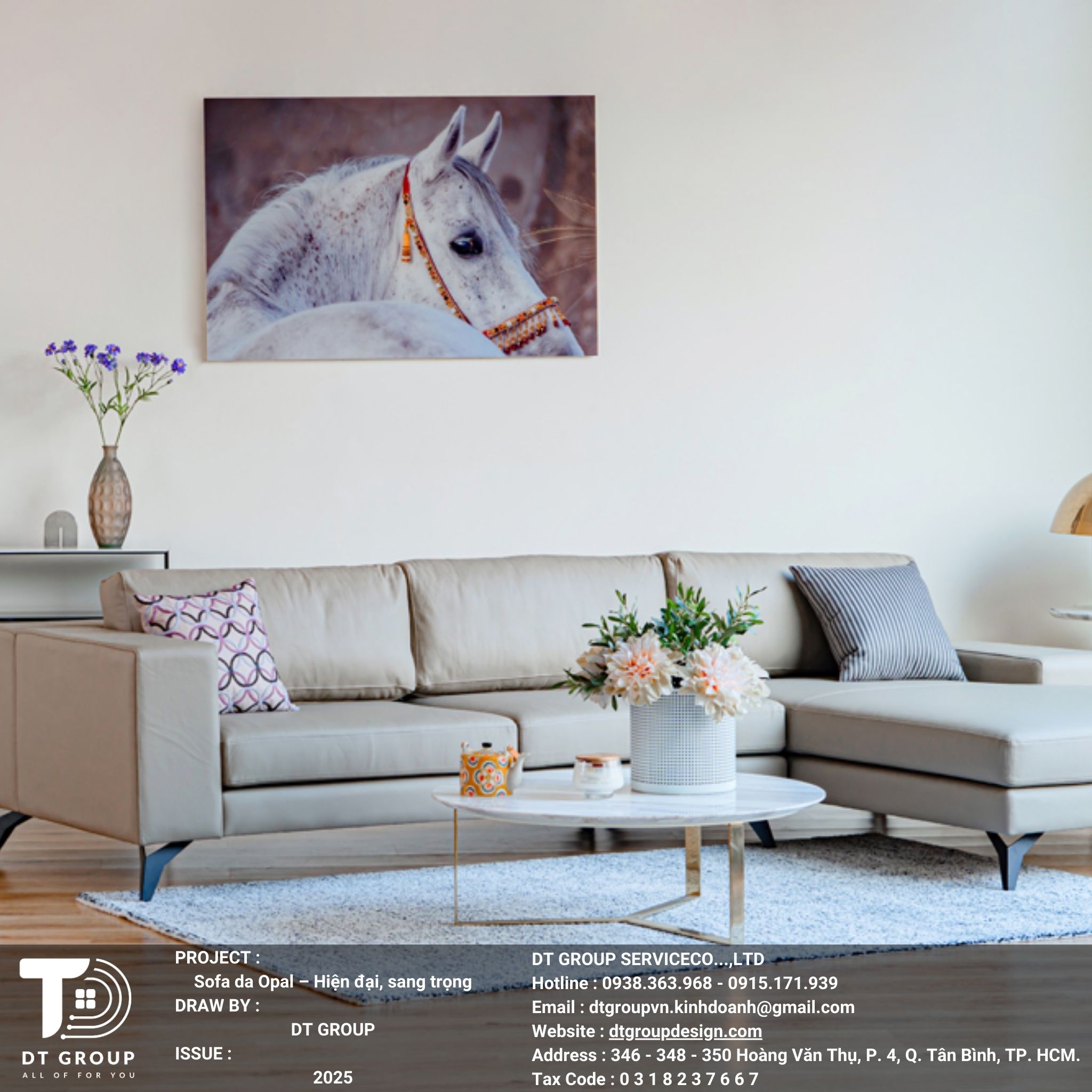 Sofa da Opal với thiết kế hiện đại, sang trọng